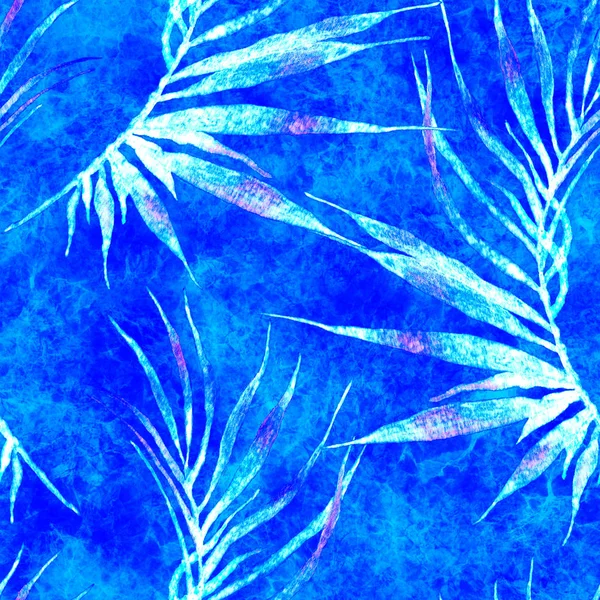Tropische nahtlose Muster. Aquarell gebogene Handfläche — Stockfoto