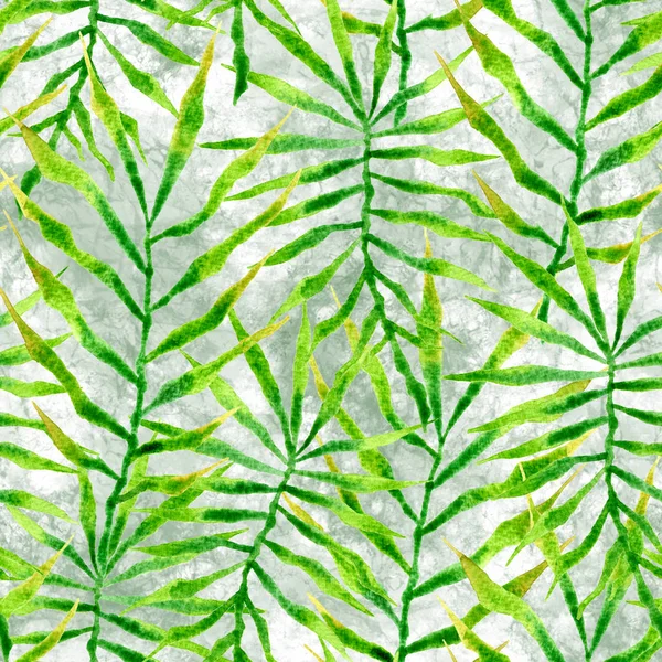 Tropical seamless pattern. Watercolor thorny palm 