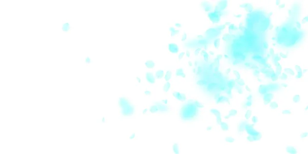 Pétales de fleurs turquoise tombant. Dépassement — Image vectorielle
