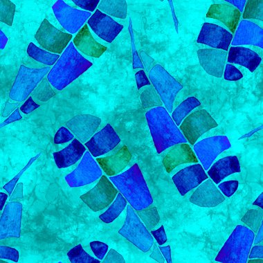 Tropikal seamless modeli. Suluboya saf palm l