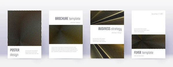 Set di modelli di design minimalista brochure. Oro ab — Vettoriale Stock