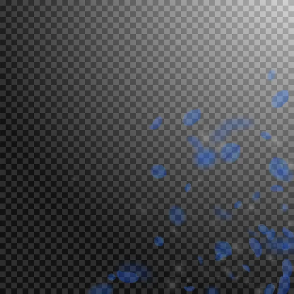 Koyu mavi çiçek yaprakları dökülüyor. Enerjik Ro