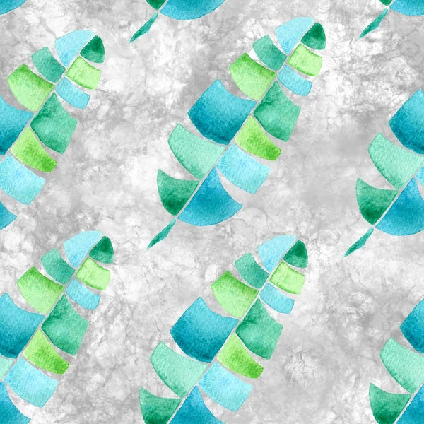 Tropical seamless pattern. Watercolor childlike pa