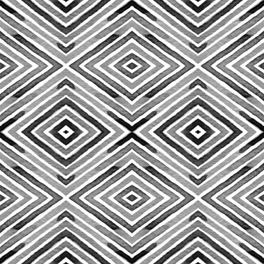 Siyah ve beyaz Geometrik Suluboya. İlginç Dikiş