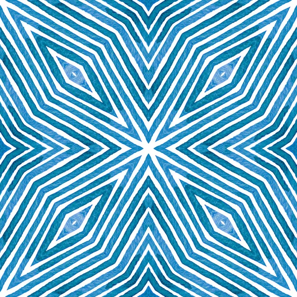 Mavi Geometrik Suluboya. Şirin Kusursuz Desen. — Stok fotoğraf