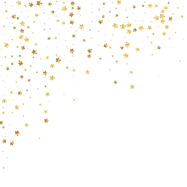 Gold stars random luxury sparkling confetti. Scatt — Stock Vector