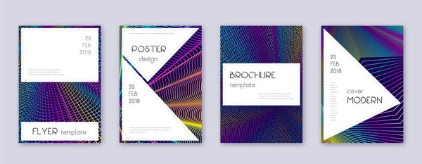Elegante conjunto de plantillas de diseño de folleto. Arco iris abst — Archivo Imágenes Vectoriales