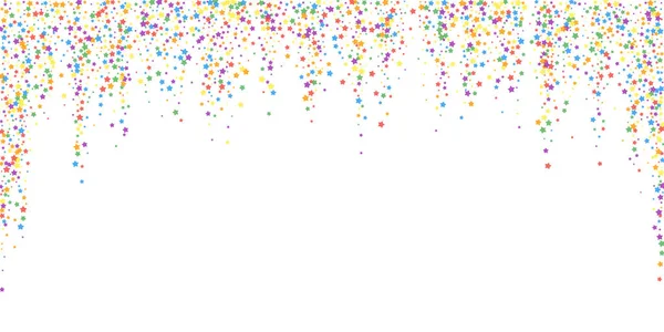Confete festivo. Estrelas de celebração. Arco-íris brilhante —  Vetores de Stock