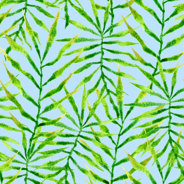 Tropical seamless pattern. Watercolor thorny palm 