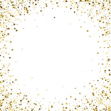 Altın üçgenler, ışıl ışıl konfeti. Scattere