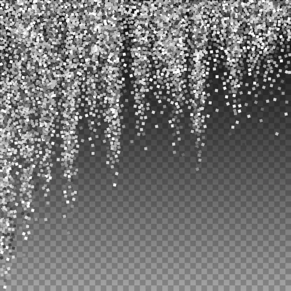 Brillo de plata de lujo confeti espumoso. Dispersión — Vector de stock