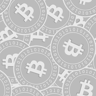 Bitcoin, internet para birimi gümüş sikkeler pürüzsüz p