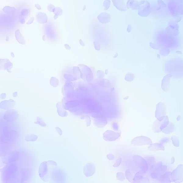 Des pétales de fleurs violettes tombent. Dépassement — Image vectorielle