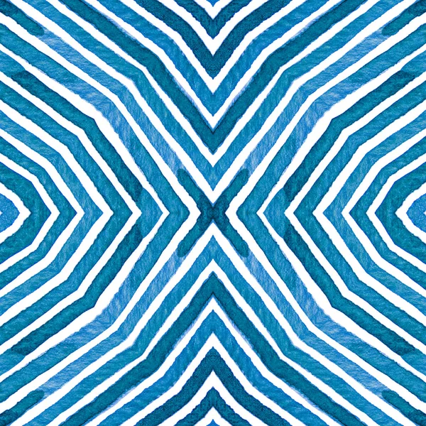 Aquarela geométrica azul. Patter sem costura curioso — Fotografia de Stock