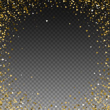 Altın üçgenler, ışıl ışıl konfeti. Scattere