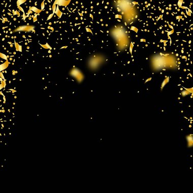 Flama ve konfeti. Altın gelin teli ve folyo ribbo