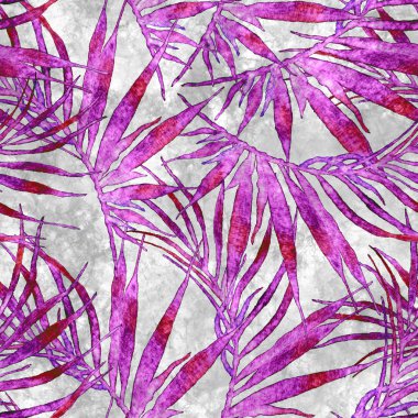 Tropikal seamless modeli. Suluboya kaotik palm