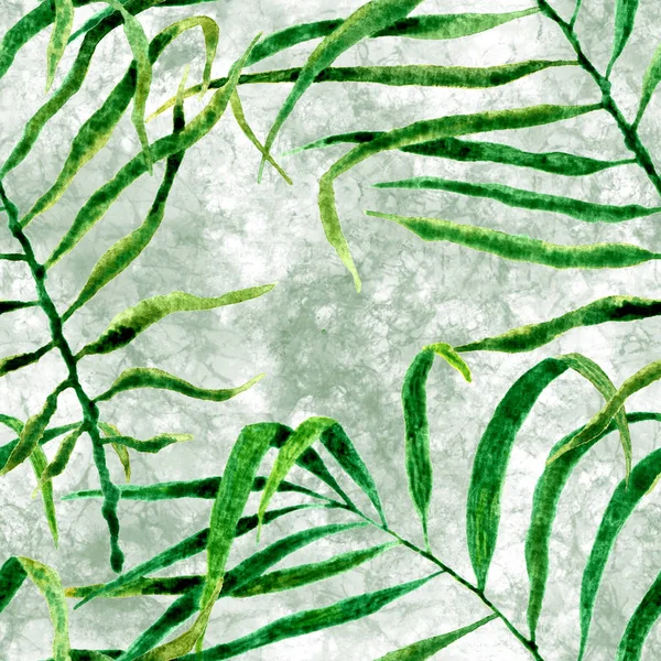 Tropical seamless pattern. Watercolor swaying palm — Stock Photo, Image