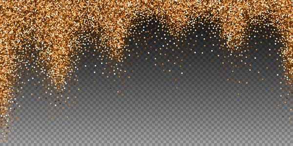 Rött runt guld glitter lyx mousserande konfetti. — Stock vektor