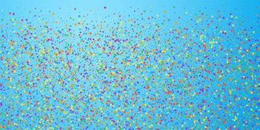 Şenlikli konfeti. Kutlama yıldızları. Gökkuşağı parlaklığı