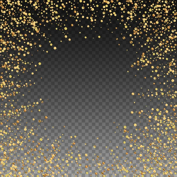 Gold confetti luxury sparkling confetti. Scattered — Stock Vector