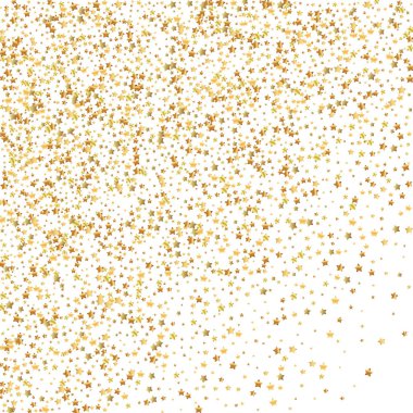 Altın yıldızlı, ışıl ışıl konfeti. Dağınık zm