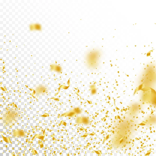 Streamers şi confetti. Tiglă de aur și panglică de folie — Vector de stoc