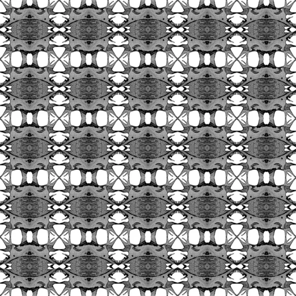 Black and white geometric seamless pattern. Hand d — Stock Photo, Image