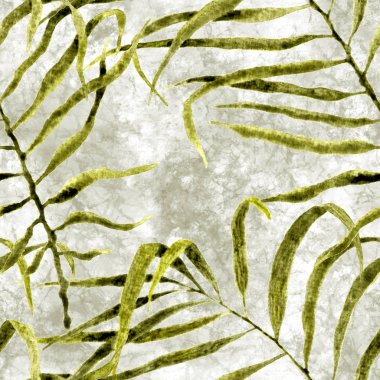 Tropikal seamless modeli. Palmiye sallanan suluboya