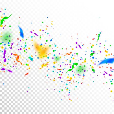 Flama ve konfeti. Renkli tinsel ve folyo r