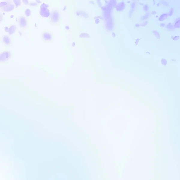 紫罗兰花瓣飘落。著名罗曼蒂语 — 图库矢量图片