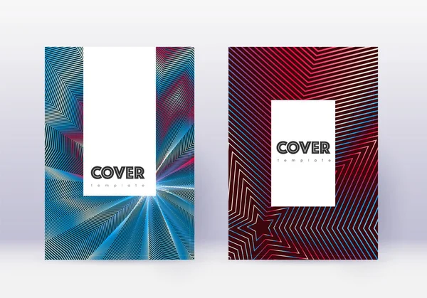 Hipster-Cover-Design-Vorlagen-Set. Roter Abstrakt — Stockvektor