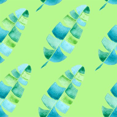 Tropikal seamless modeli. Suluboya çocuksu pa