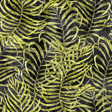 Tropikal seamless modeli. Sulu boya karışık palm