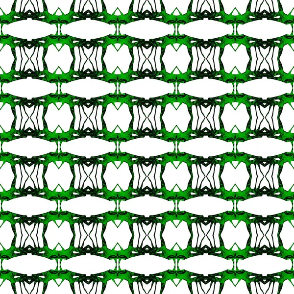 Оранжево-зеленый геометрический бесшовный узор. Ручная передача — стоковое фото