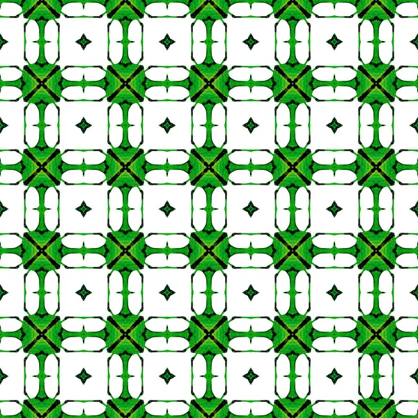 Patrón geométrico sin costura verde anaranjado. Dibujo manual —  Fotos de Stock