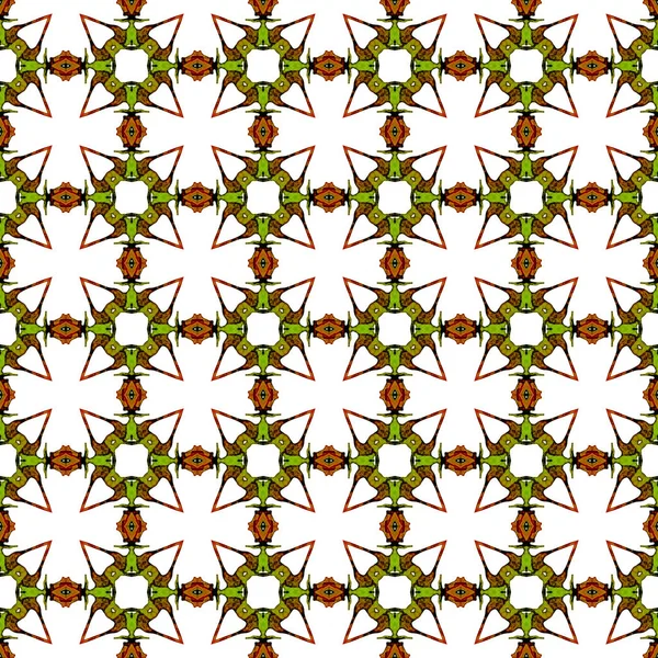 Orange green geometric seamless pattern.