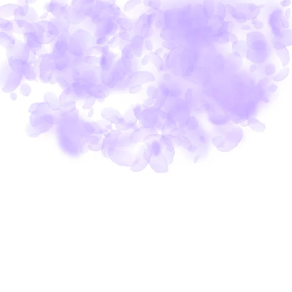 Pétalas de flores violetas a cair. Romântico moderno —  Vetores de Stock