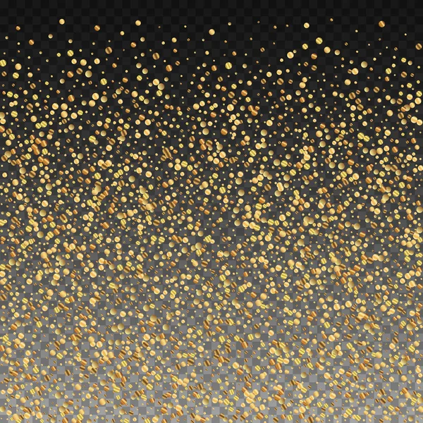 Złote konfetti, luksusowe konfetti musujące. Rozproszone — Wektor stockowy