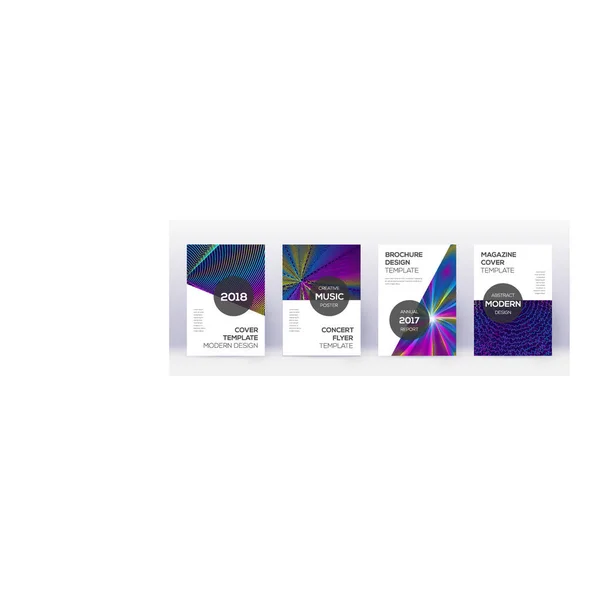 Conjunto de plantillas de diseño de folleto moderno. Abstenerse arco iris — Vector de stock