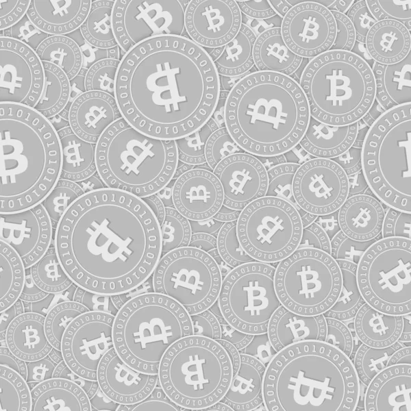 Bitcoin, internetes pénznem ezüst érmék zökkenőmentes p — Stock Vector