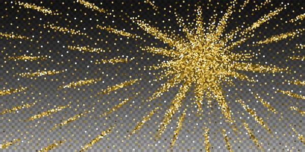 Confettis étincelants de luxe aux paillettes d'or. Éparpillé — Image vectorielle