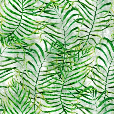 Tropikal seamless modeli. Sulu boya karışık palm