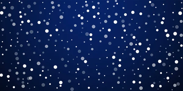 白い点クリスマスの背景。微妙な空飛ぶ雪 — ストックベクタ