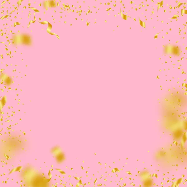 Szerpentin és konfetti. Arany talmi és fólia: ribbo — Stock Vector
