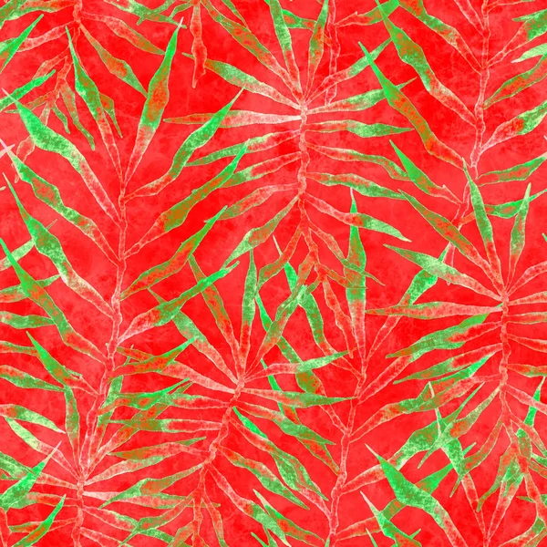 Padrão sem costura tropical. Aquarela espinhosa palma — Fotografia de Stock