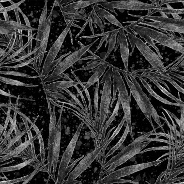 Tropikal seamless modeli. Suluboya kaotik palm