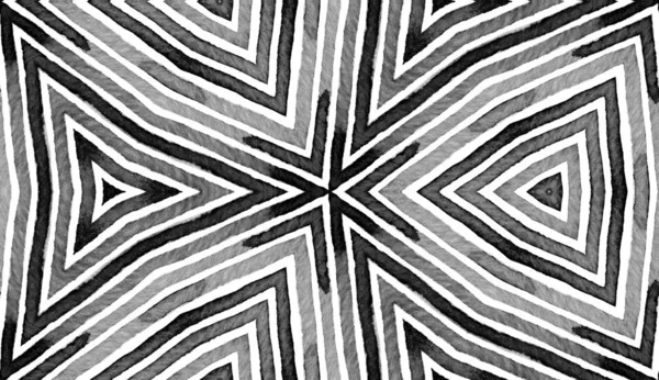 Черно-белая геометрическая акварель. Творческое море — стоковое фото