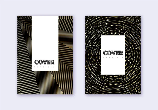 Conjunto de modelos de design de capa de Hipster. Ouro abstrato l — Vetor de Stock