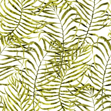 Tropikal seamless modeli. Sulu boya karışık palm